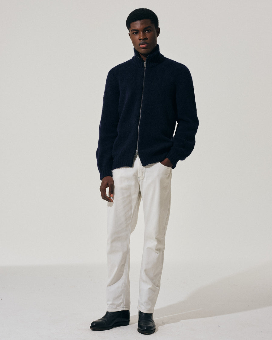 Scaglione ZIPPER PUFFED CASHMERE CASHMERE SEAMLESS NAVY Saldi Di Fabbrica