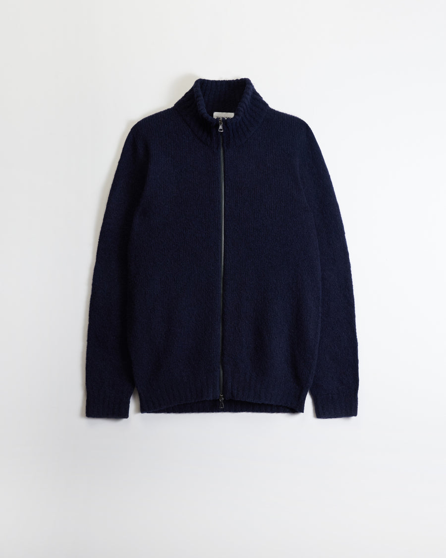 Scaglione ZIPPER PUFFED CASHMERE CASHMERE SEAMLESS NAVY Saldi Di Fabbrica