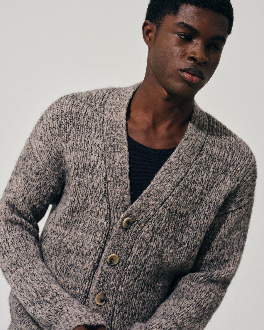 Scaglione CARDIGAN OVER MOULINE' TAUPE Qualità