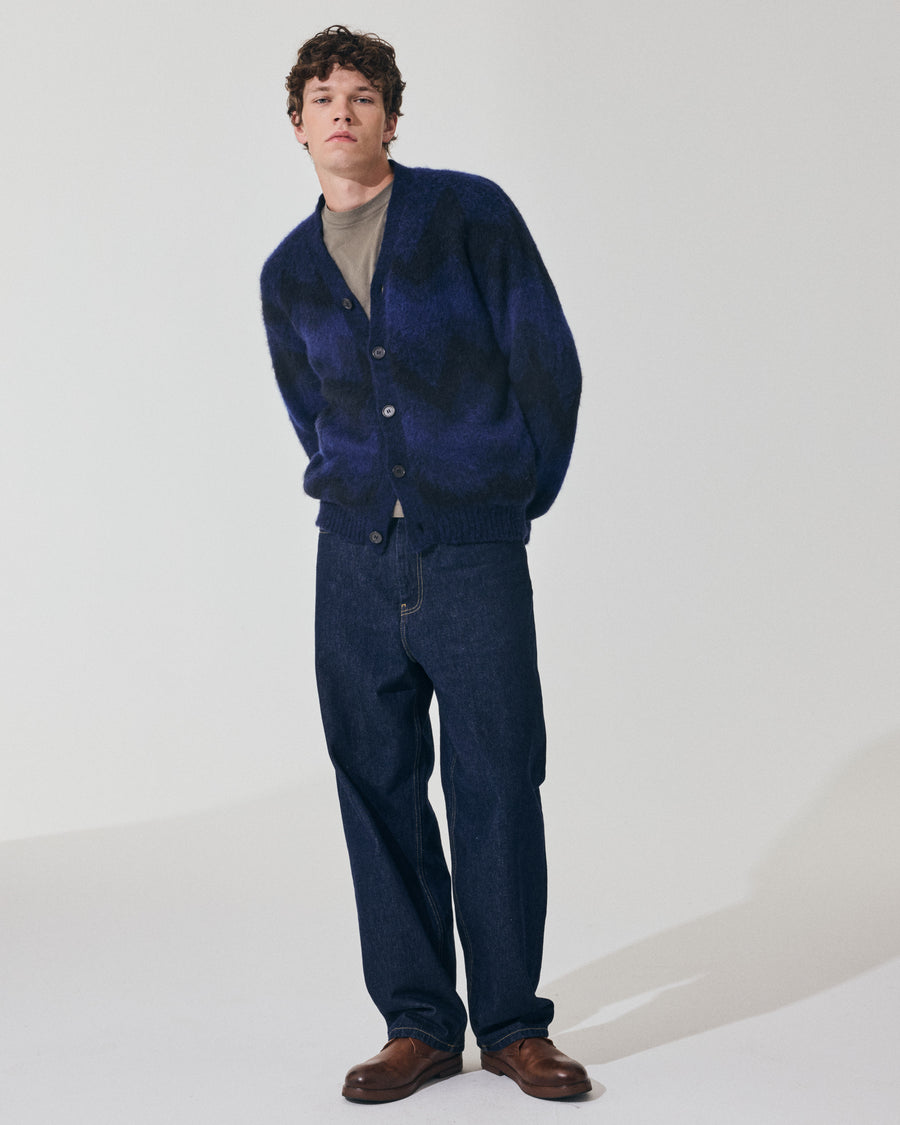 Scaglione CARDIGAN JQD ZIGZAGBRUSHED ROYAL Soddisfazione Garantita