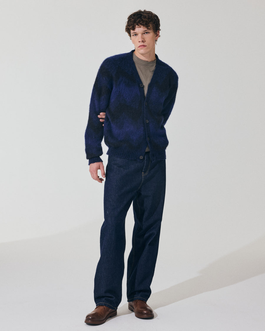 Scaglione CARDIGAN JQD ZIGZAGBRUSHED ROYAL Soddisfazione Garantita
