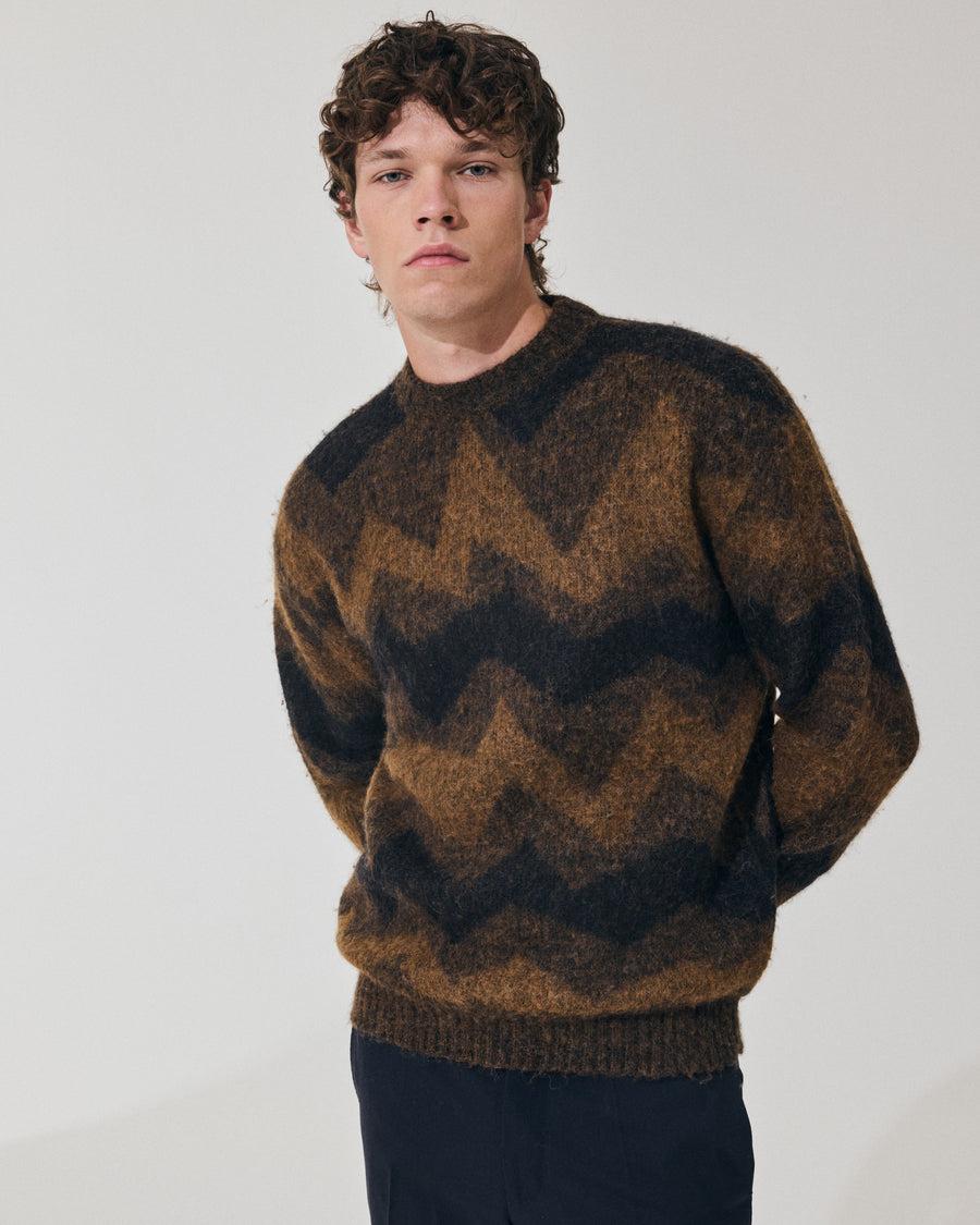 Scaglione ROUND NECK JQD ZIGZAG BRUSHED RUST Qualità Garantita