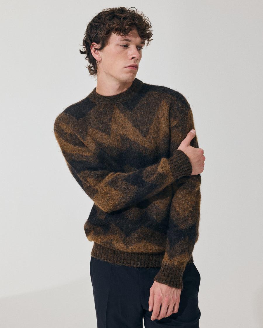 Scaglione ROUND NECK JQD ZIGZAG BRUSHED RUST Qualità Garantita