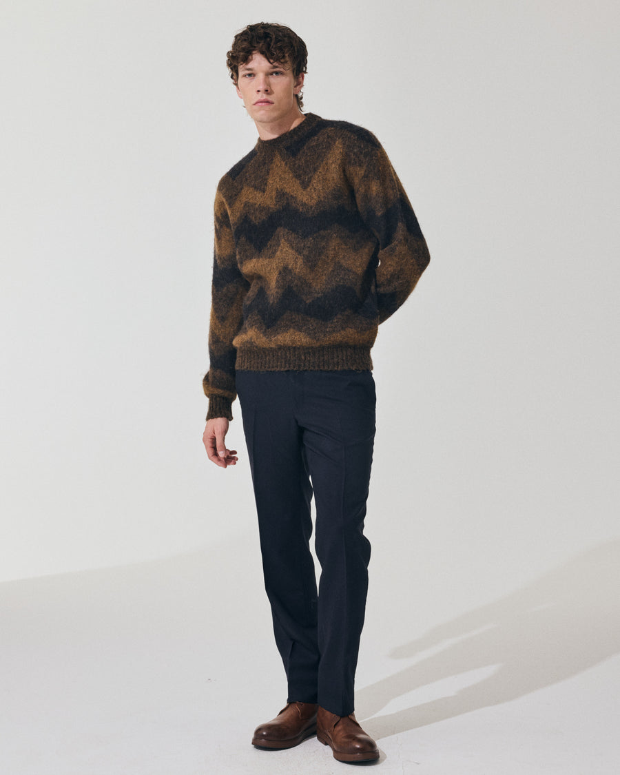 Scaglione ROUND NECK JQD ZIGZAG BRUSHED RUST Qualità Garantita