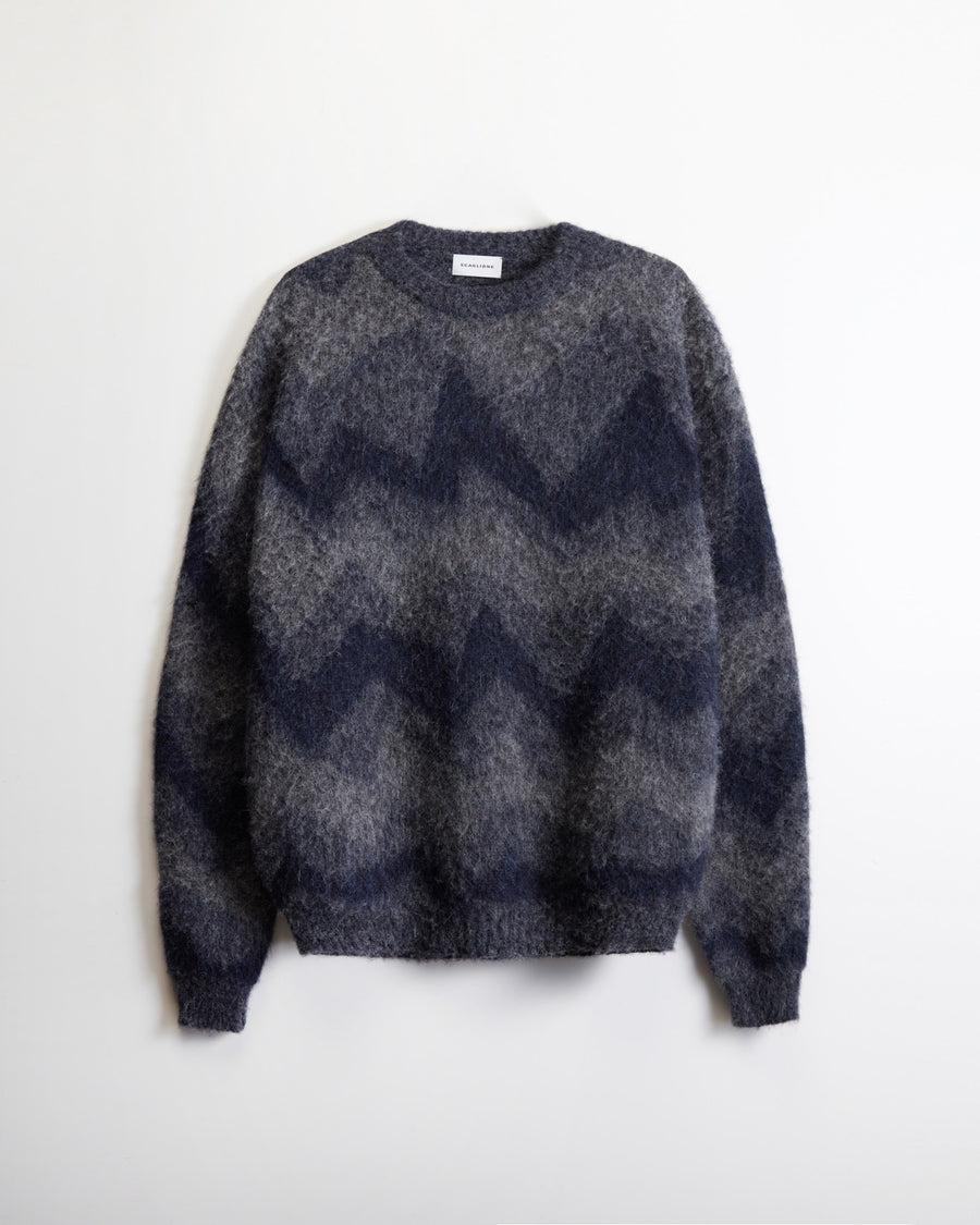 Scaglione ROUND NECK JQD ZIGZAG BRUSHED GREY Acquista Ora