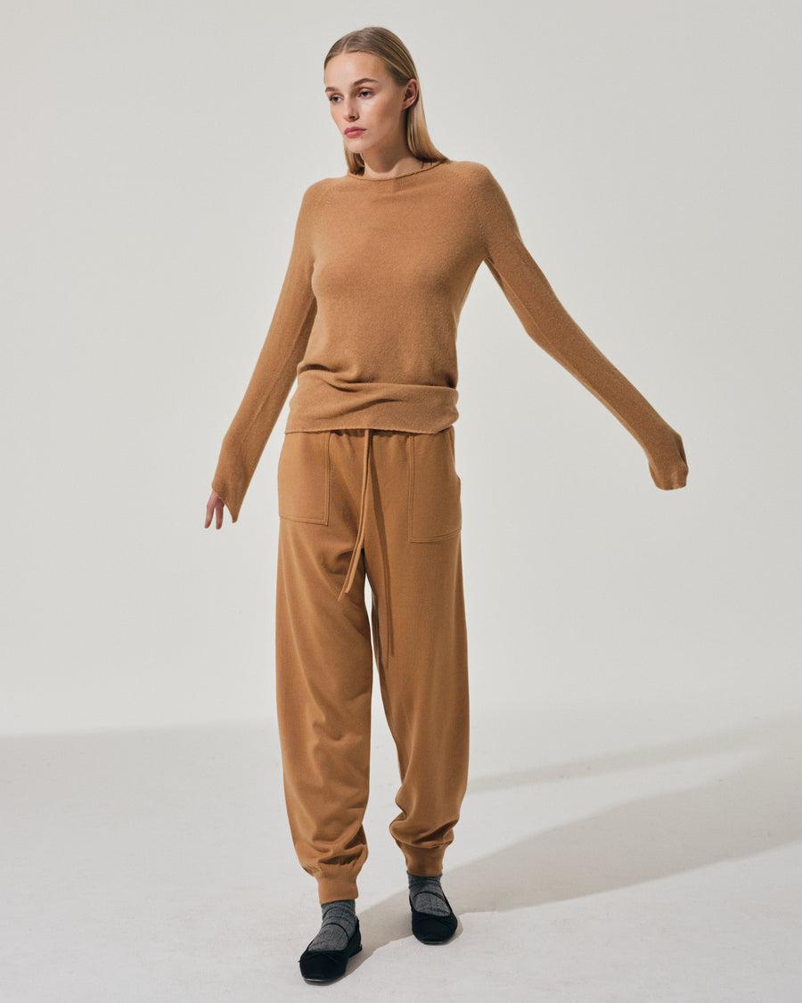 Scaglione PANTS FELPA MERINO CAMEL Italia