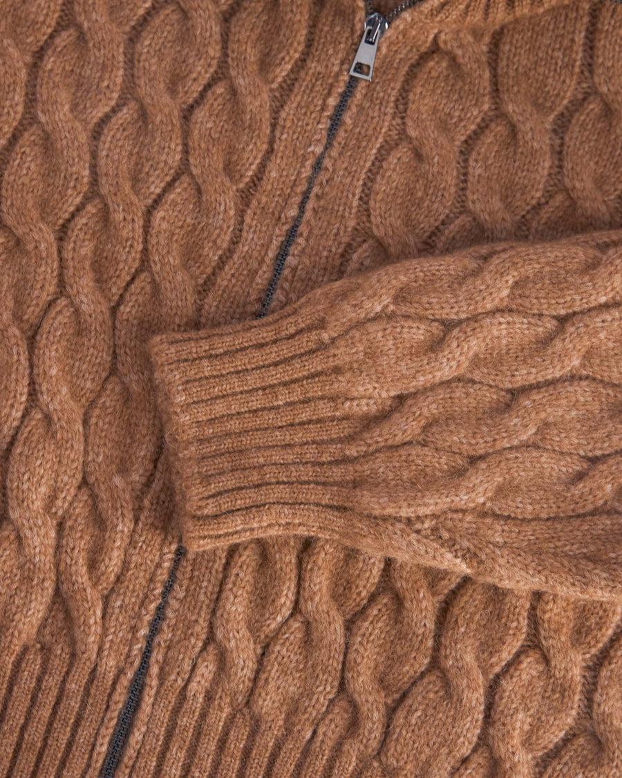 Scaglione BOMBER CORTO ZIP CABLES CARAMEL Offerta
