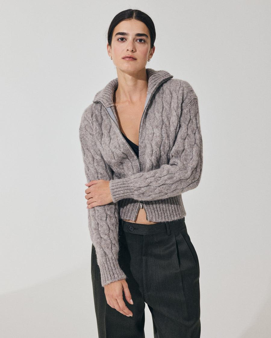 Scaglione BOMBER CORTO ZIP CABLES LTGREY Online