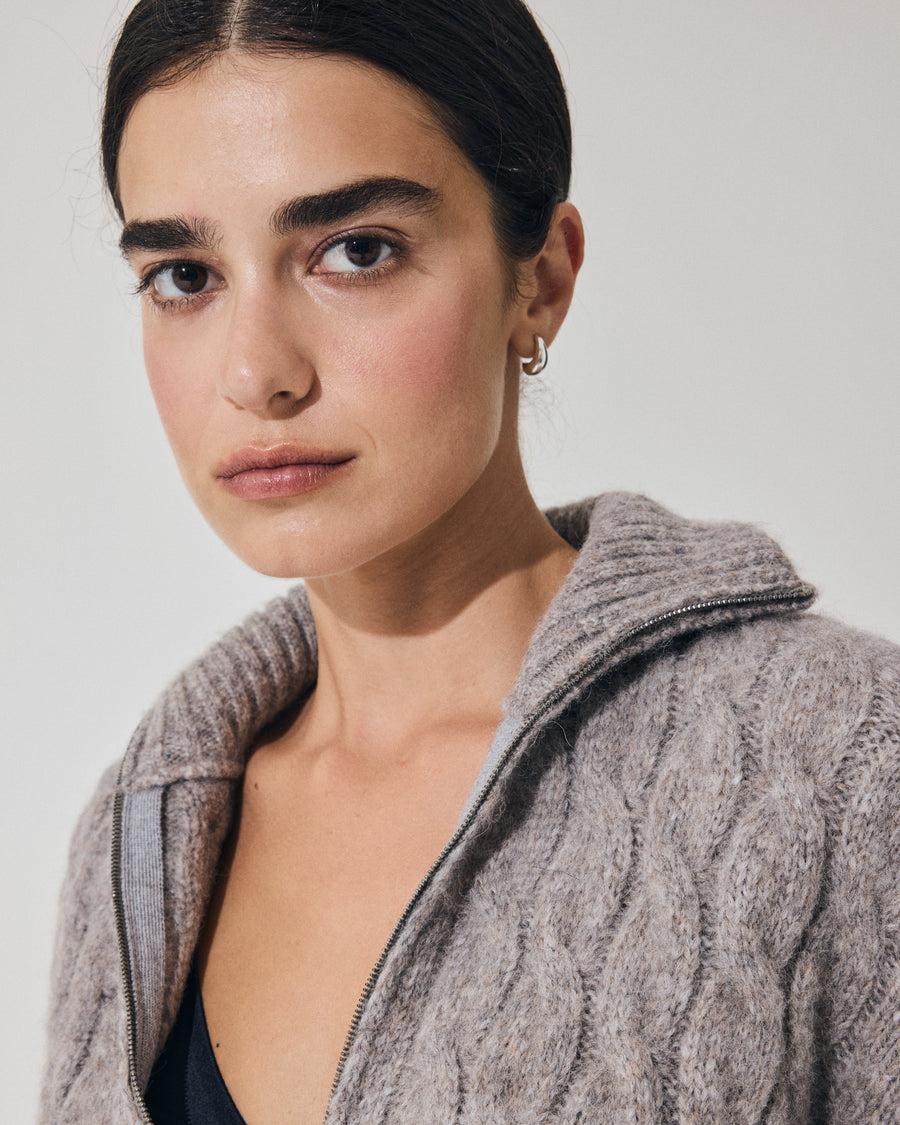 Scaglione BOMBER CORTO ZIP CABLES LTGREY Online