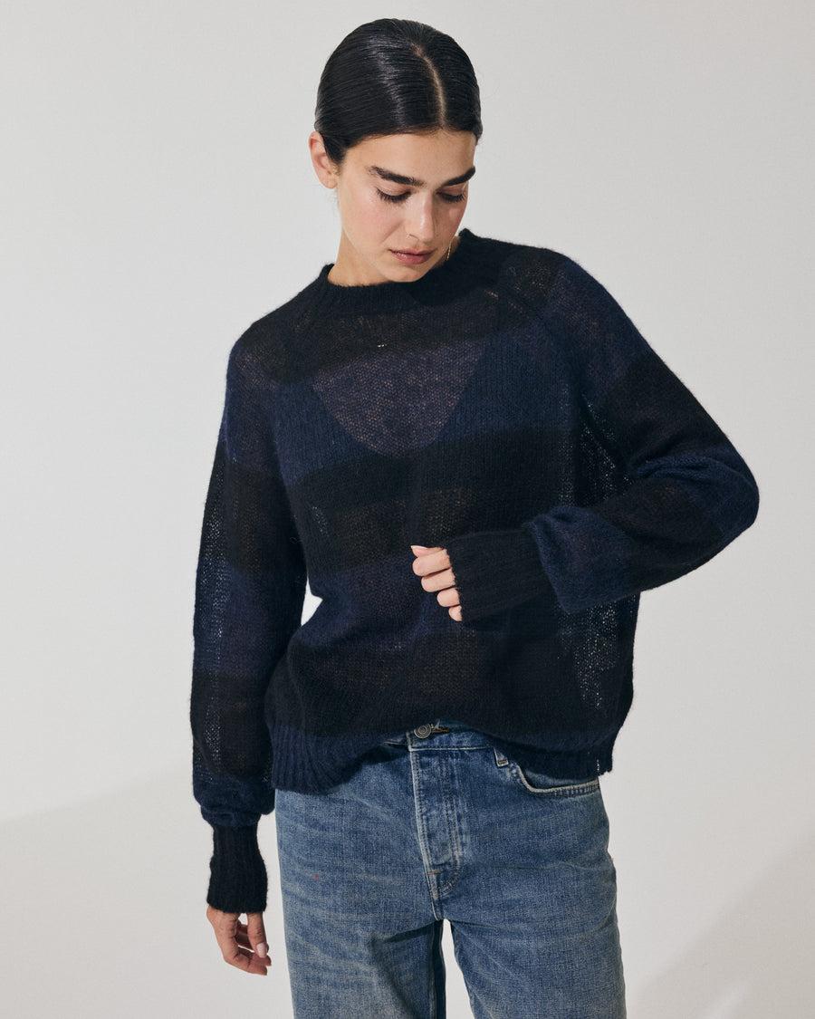 Scaglione ROUND NECK RIGA RUGBY NAVY/BLACK In vendita