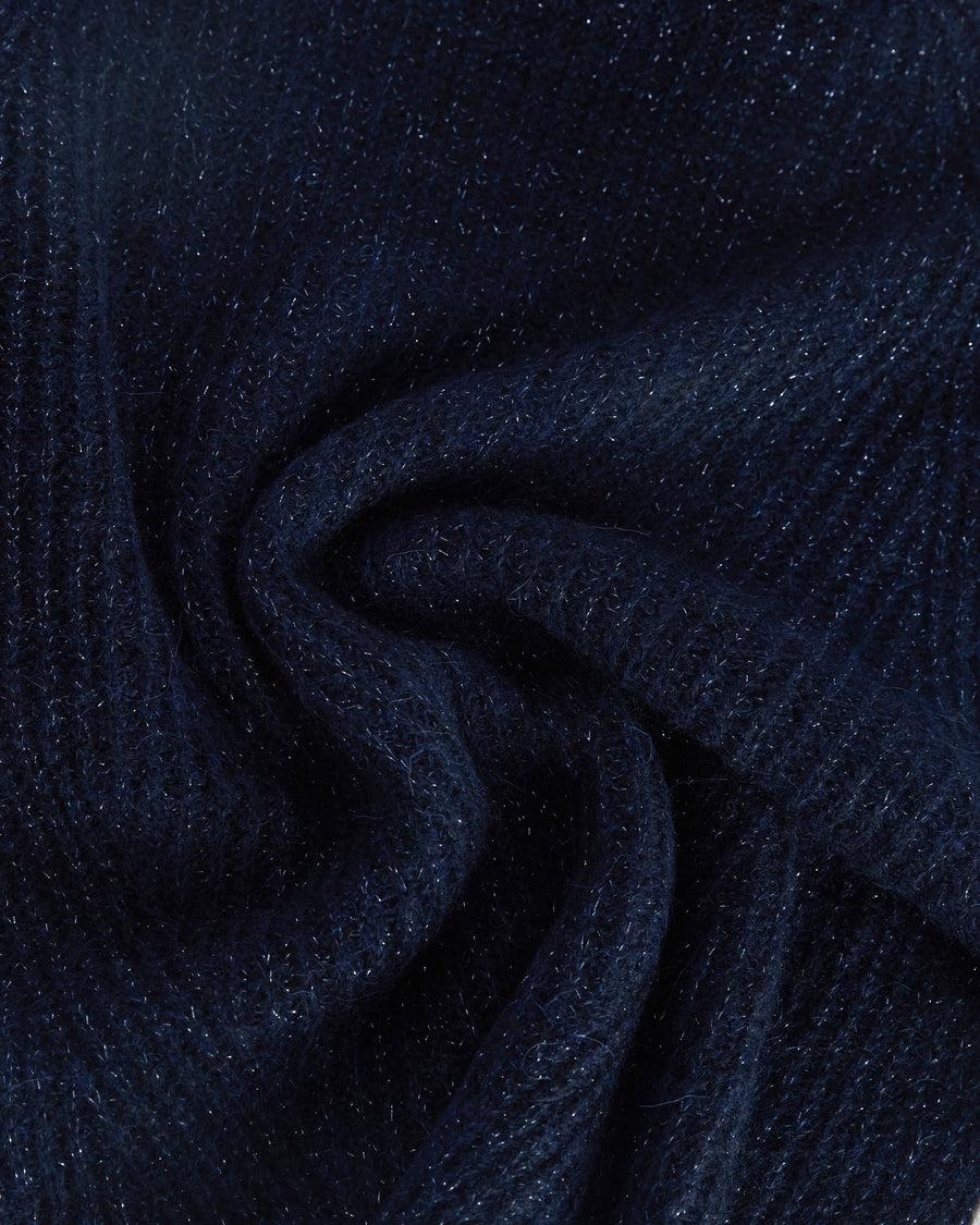 Scaglione TURTLE NECK RAGLAN GLITTER NAVY Vendite Flash