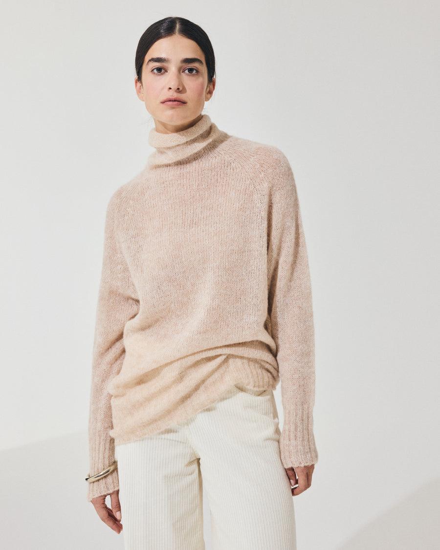 Scaglione TURTLE NECK RAGLAN SEAMLESS SAND Pezzi Unici