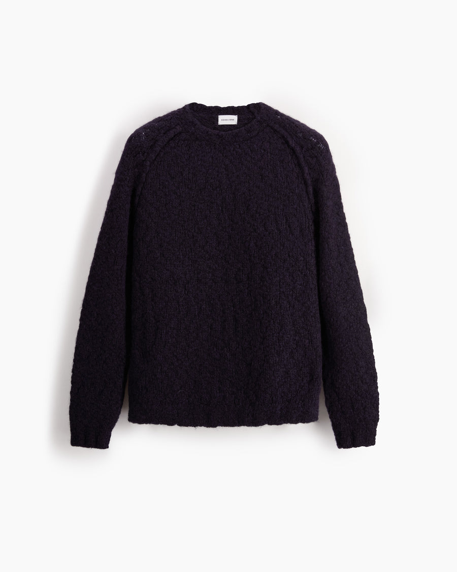 Scaglione ROUND NECK RAGLAN SOFT ALPACA NAVY Prezzo Ridotto