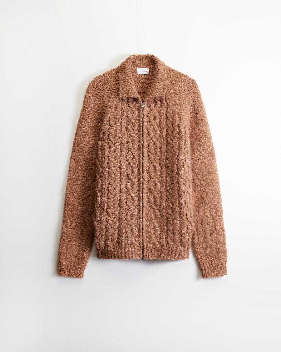 Scaglione ZIPPER ALPACA ARAN CARAMEL Convenienza