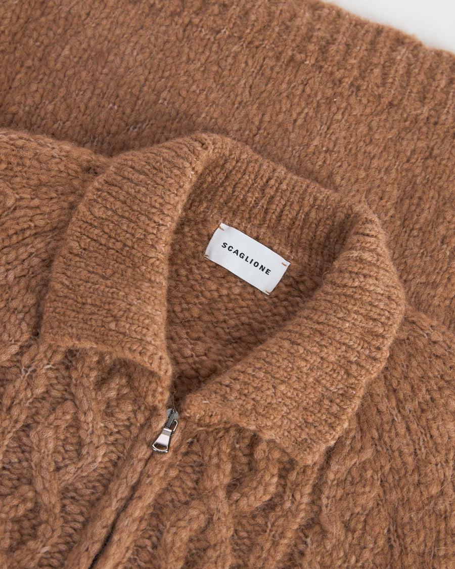 Scaglione ZIPPER ALPACA ARAN CARAMEL Convenienza