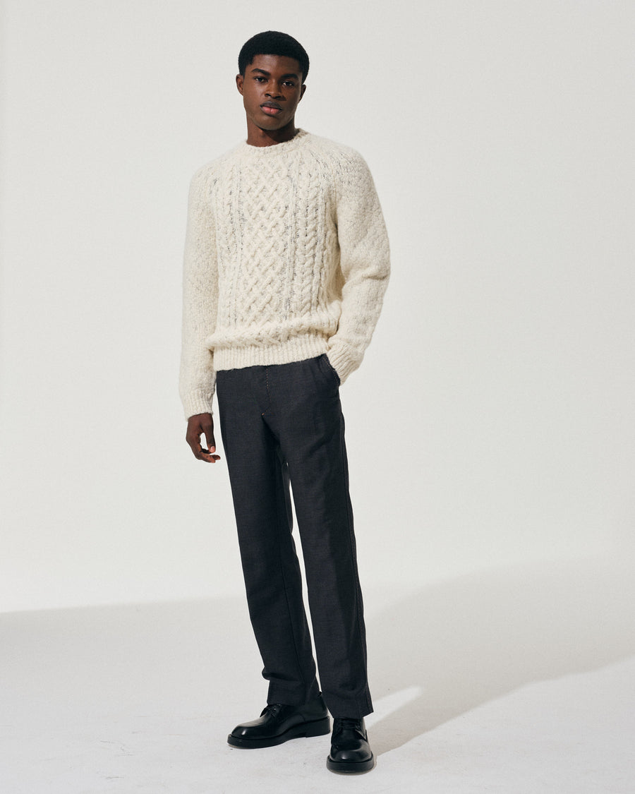 Scaglione ROUND NECK ALPACA ARAN MILK Novità