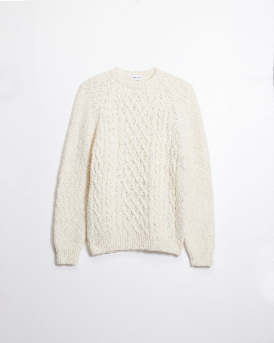Scaglione ROUND NECK ALPACA ARAN MILK Novità