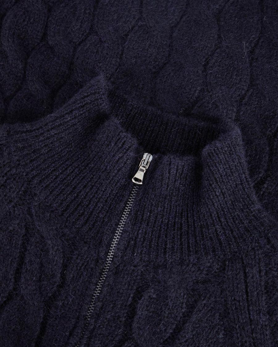 Scaglione ZIPPER RAGLAN CABLES NAVY Presa