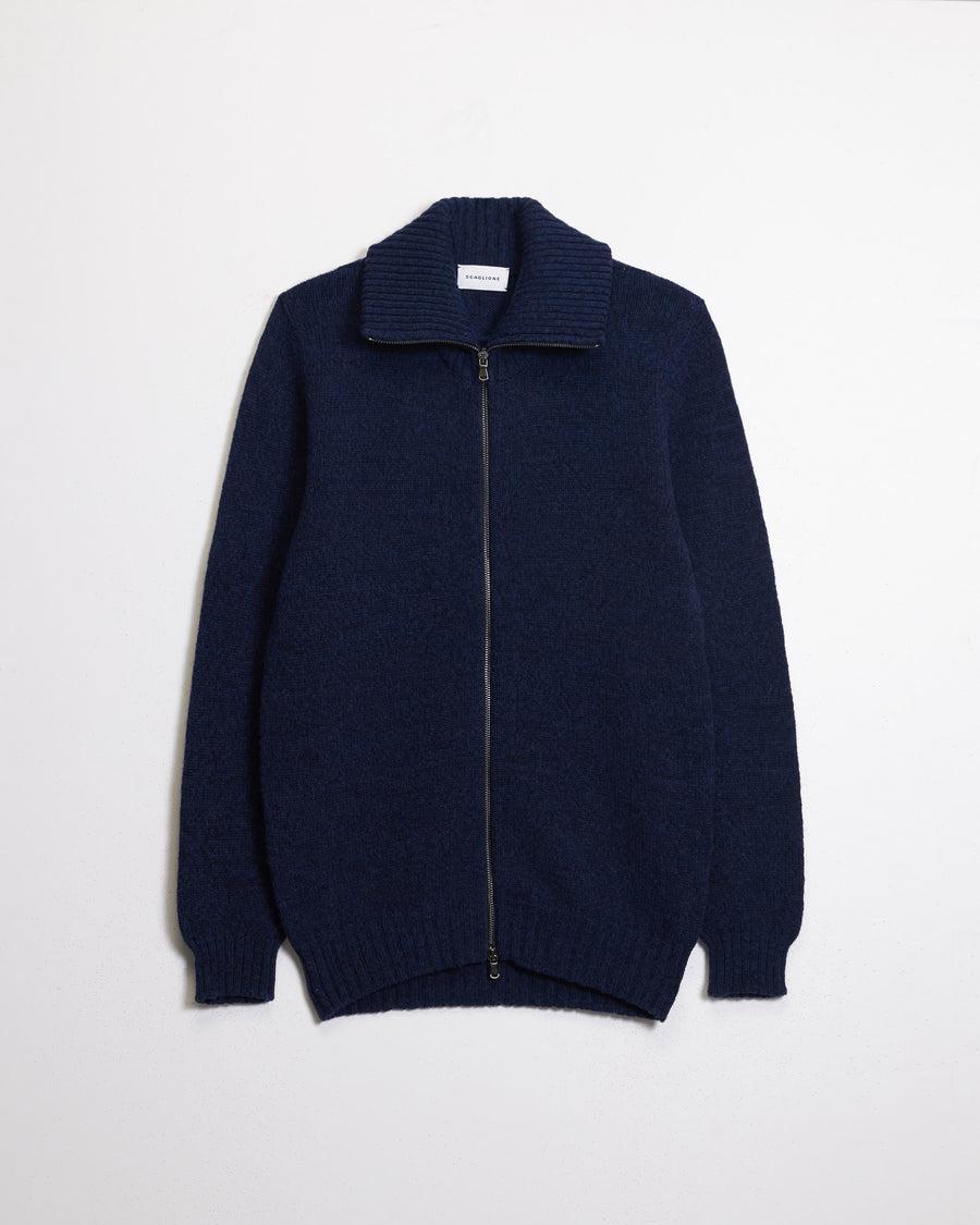 Scaglione ZIPPER SOFTWOOL NAVY Outlet