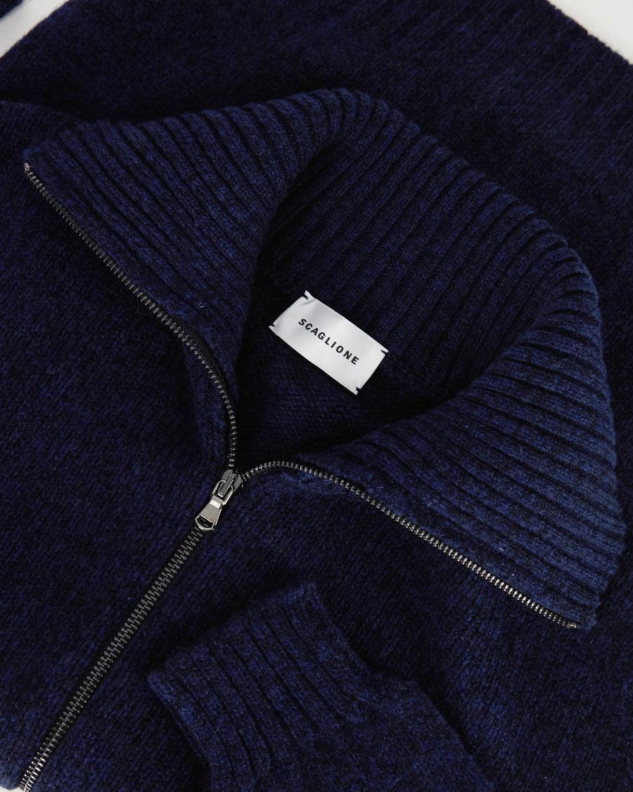 Scaglione ZIPPER SOFTWOOL NAVY Outlet