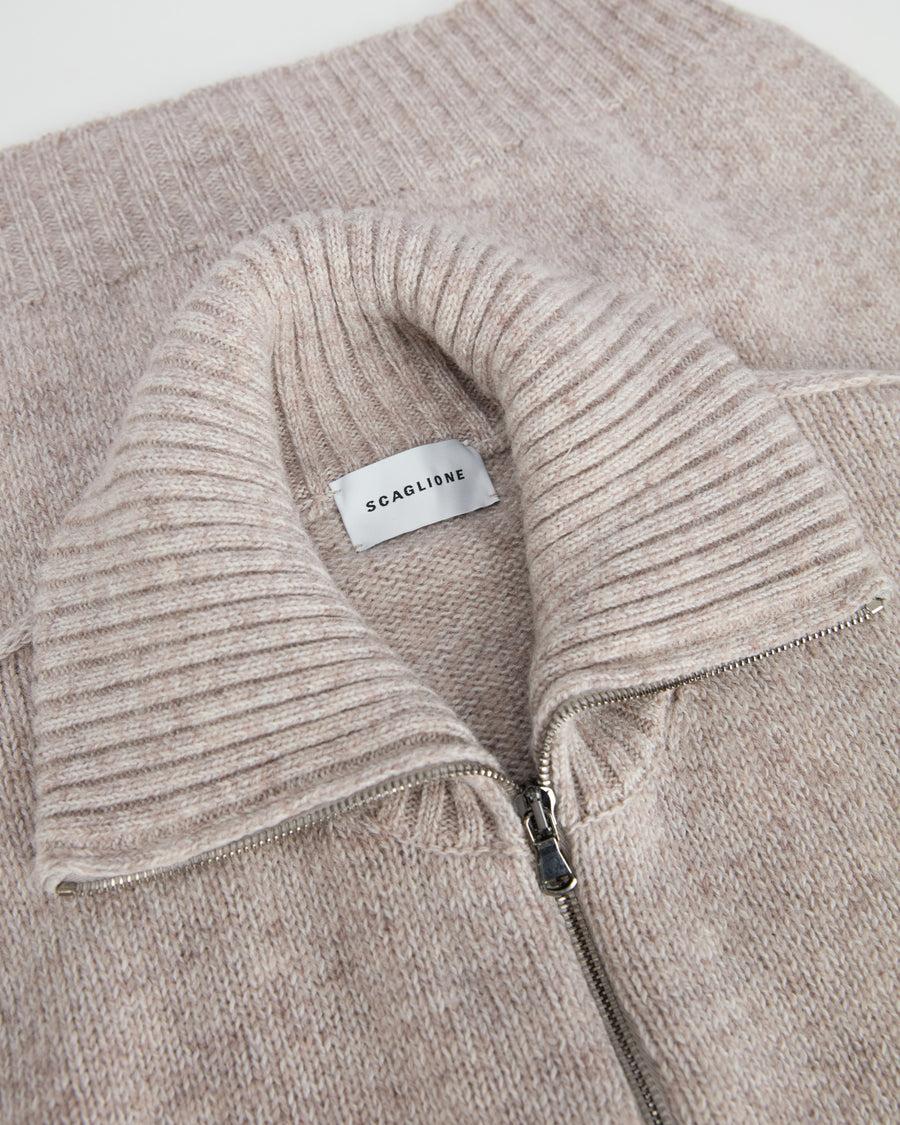 Scaglione ZIPPER SOFTWOOL BEIGE Saldi