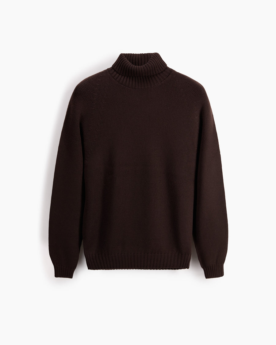 Scaglione TURTLE NECK RAGLAN SOFT MERINO EBANO I Più Venduti