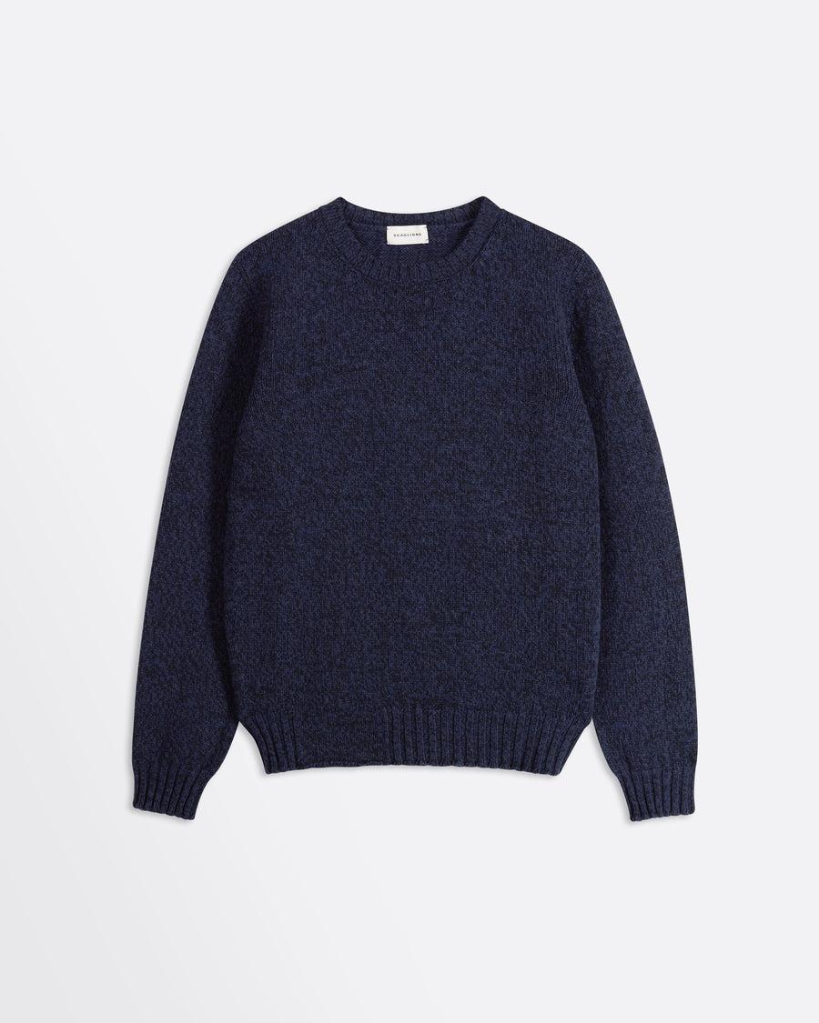 Scaglione ROUND NECK SEAMLESS SOFTWOOL NAVY Italia