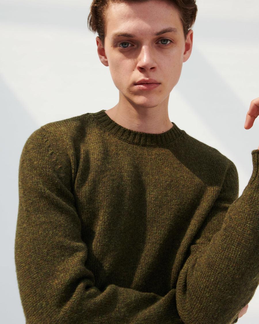 Scaglione ROUND NECK SEAMLESS SOFTWOOL ARMY Shopping online