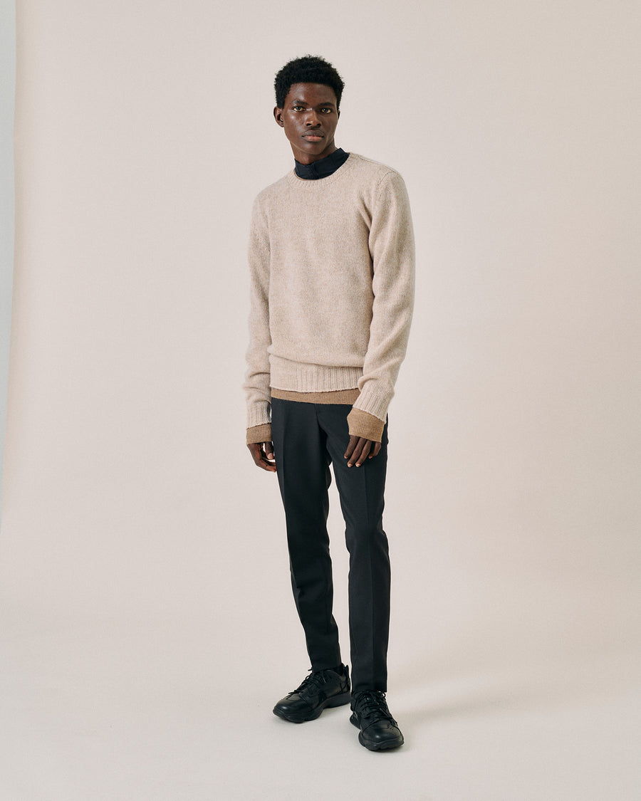 Scaglione ROUND NECK SEAMLESS SOFTWOOL DUNE Nuovo