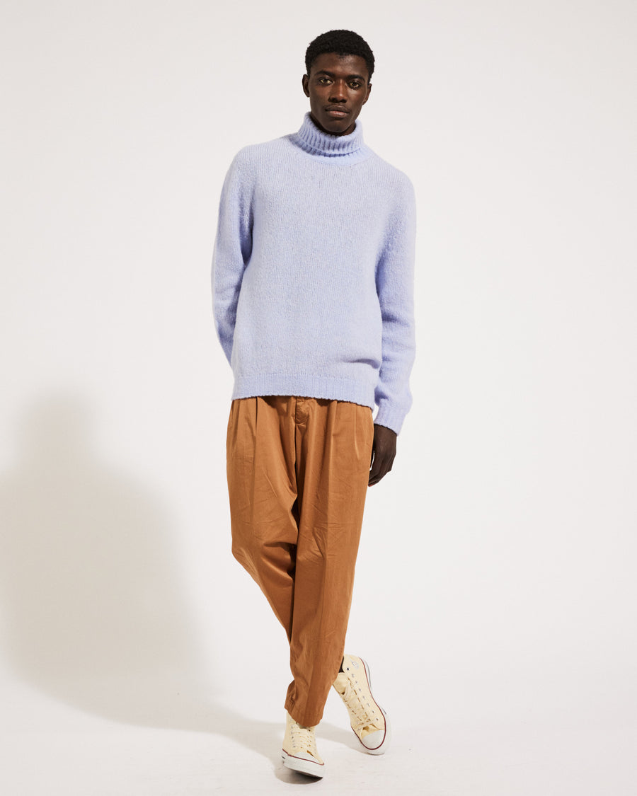Scaglione TURTLE NECK SEAMLESS PUFFED CASHMERE CELESTE Qualità