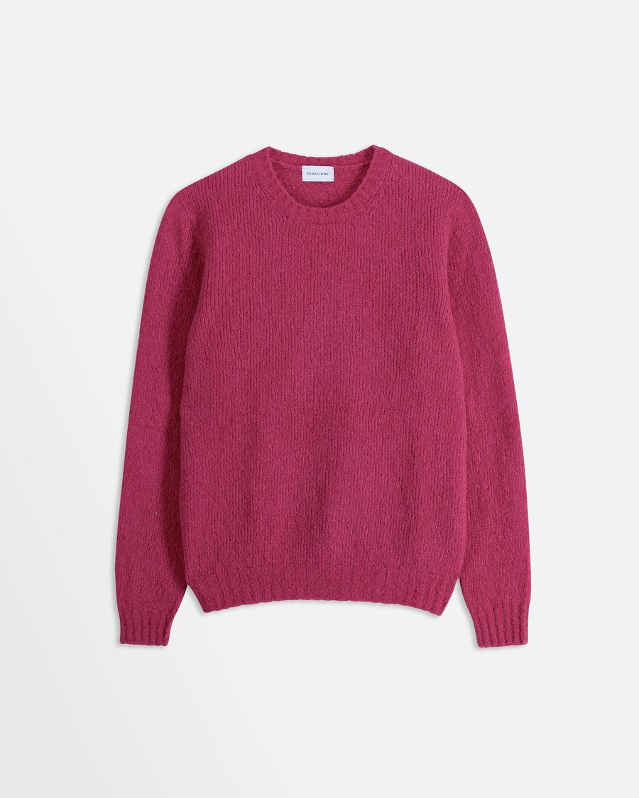 Scaglione ROUND NECK SEAMLESS PUFFED CASHMERE DAHLIA Vendita