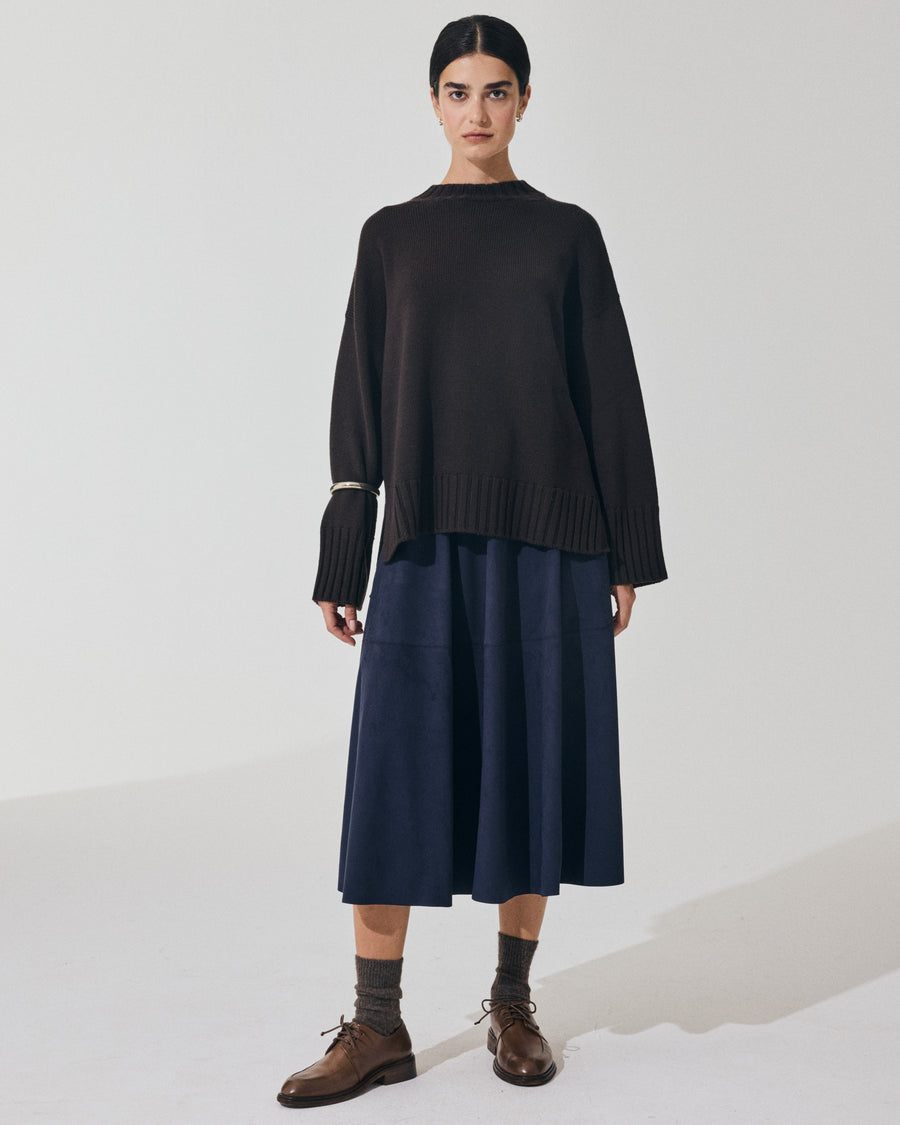Scaglione ROUND NECK BOXY SOFT EBANO Prezzo Ridotto