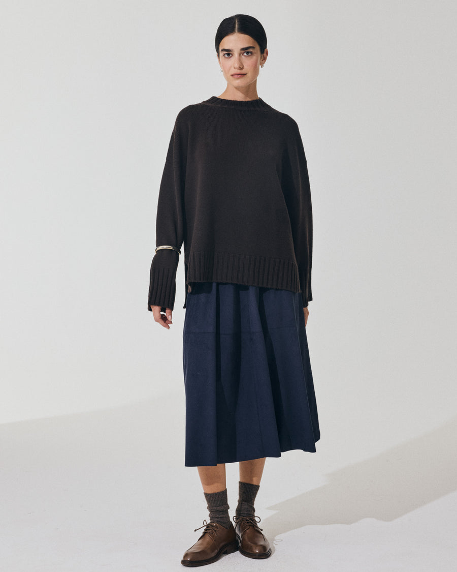 Scaglione ROUND NECK BOXY SOFT EBANO Prezzo Ridotto