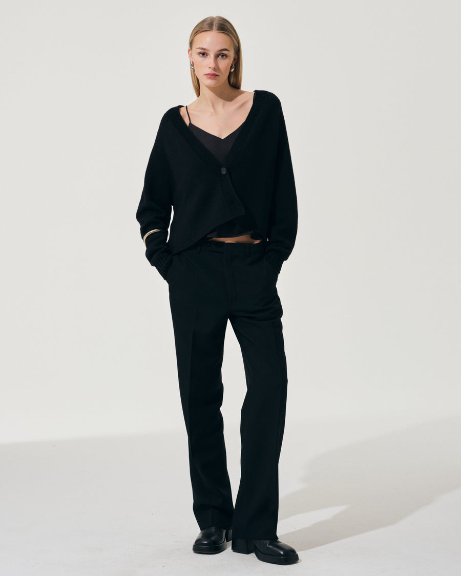 Scaglione CARDIGAN RAGLAN SEAMLESS MERINO BLACK Online