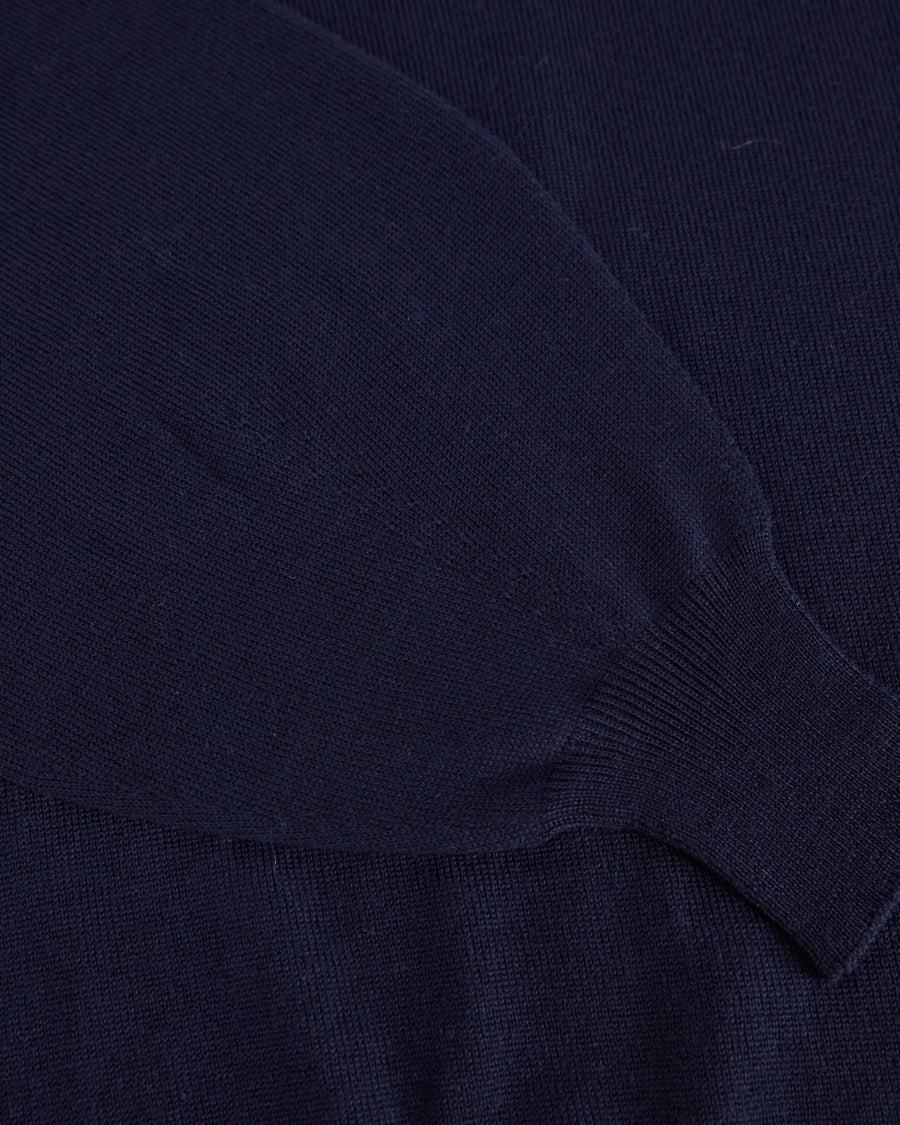 Scaglione ROUND NECK BOXY RAGLAN SEAMLESS MERINO NAVY In Vendita