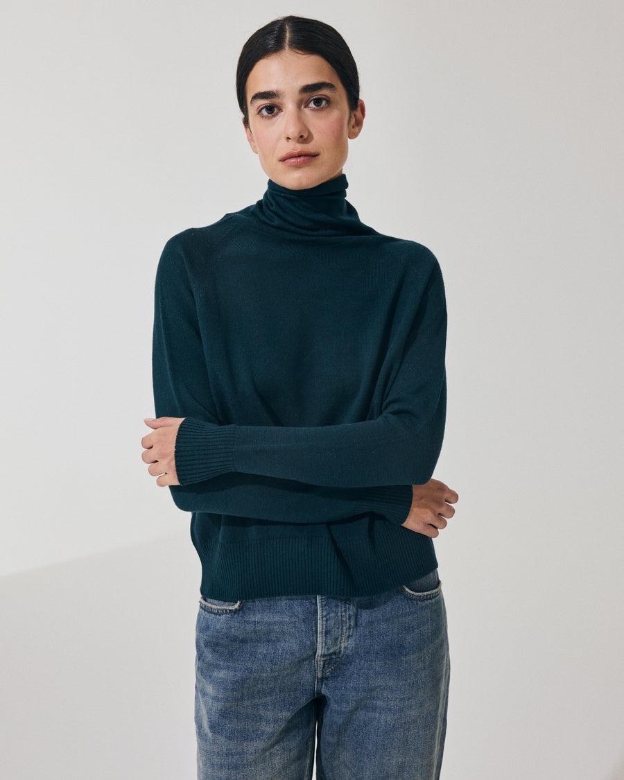 Scaglione MOCK N.RAGLAN SEAMLESS MERINO FOREST Vendita Economica