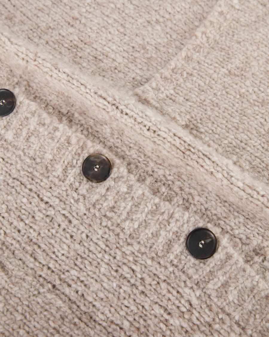 Scaglione MAXI CARDIGAN CASHMERE MULINE' SAND Nuovo
