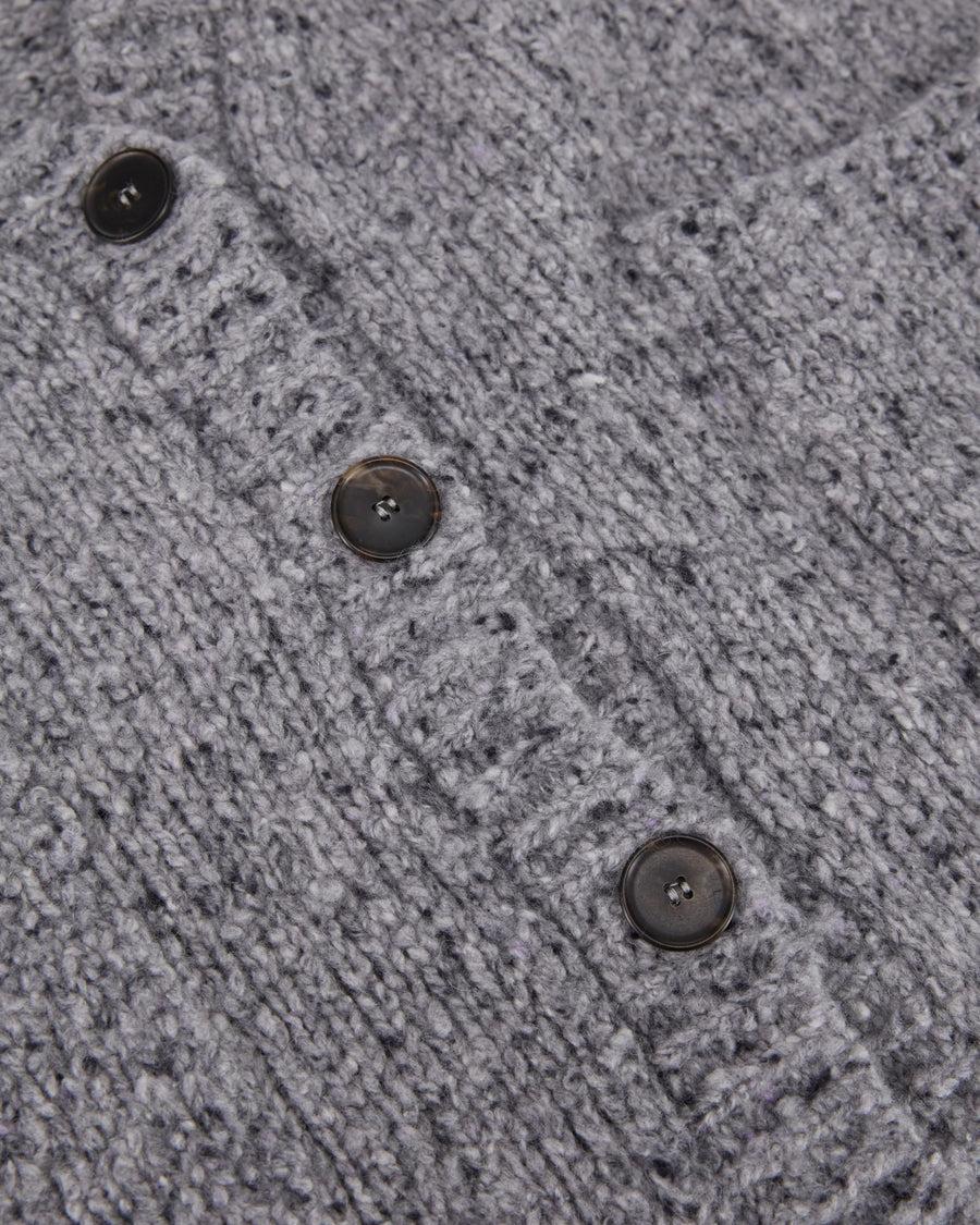 Scaglione MAXI CARDIGAN CASHMERE MULINE' GREY Qualità