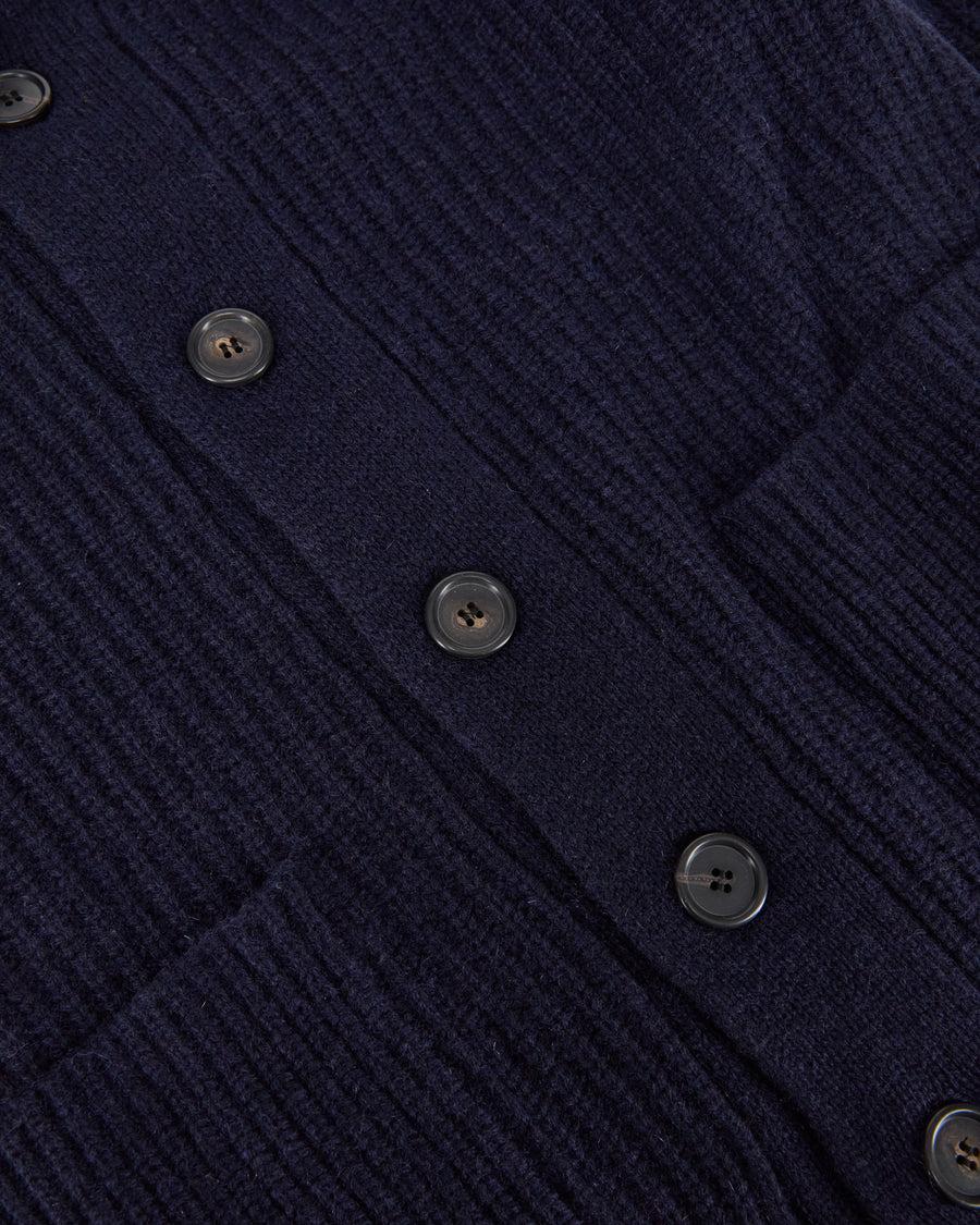 Scaglione CARDIGAN PANNOCCHIA HYBRD CASHMERE NAVY Soddisfazione Garantita