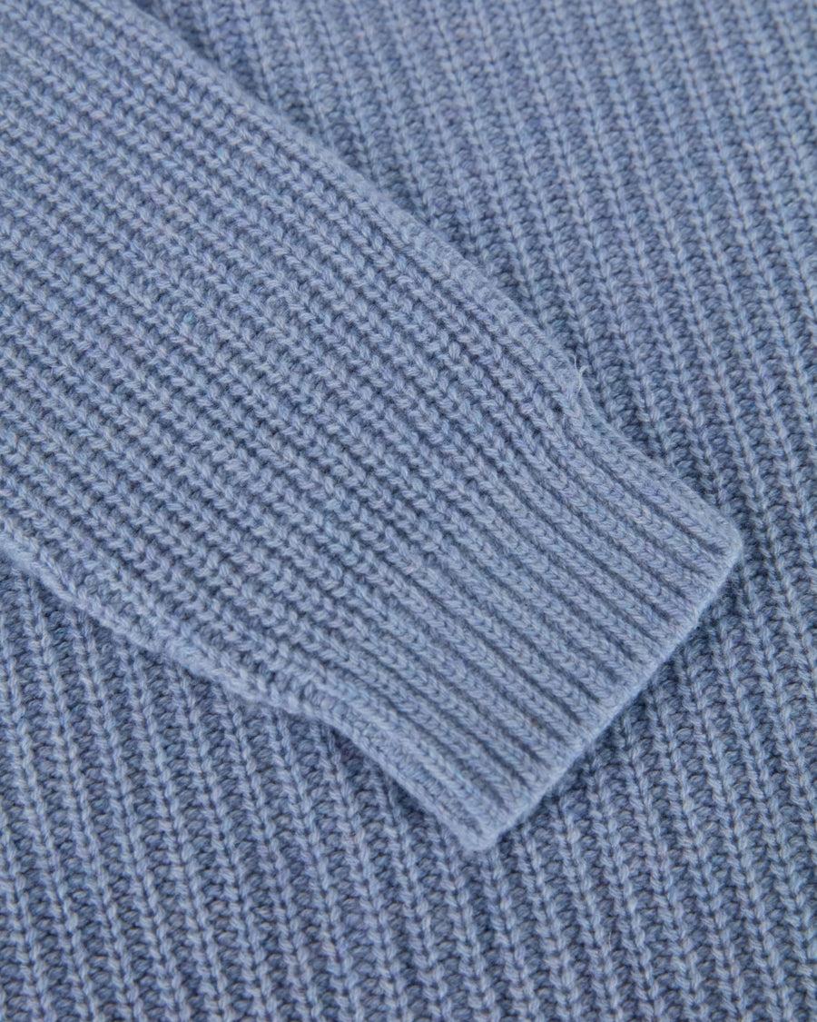 Scaglione ROUND NECK PANNOCCHIA RAGLAN HYBRD CASHMERE CELESTE Qualità Garantita