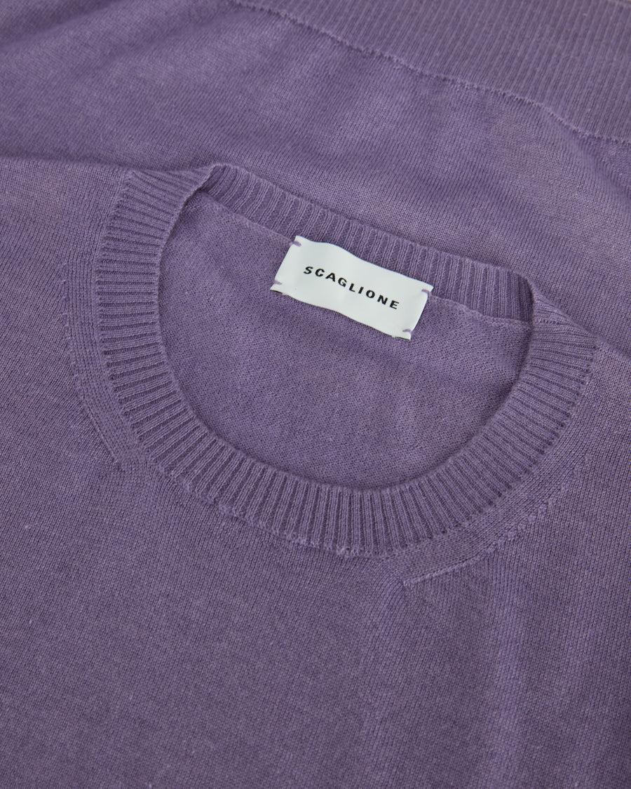 Scaglione ROUND NECK CASH-SILK PURPLE Affare Del Giorno