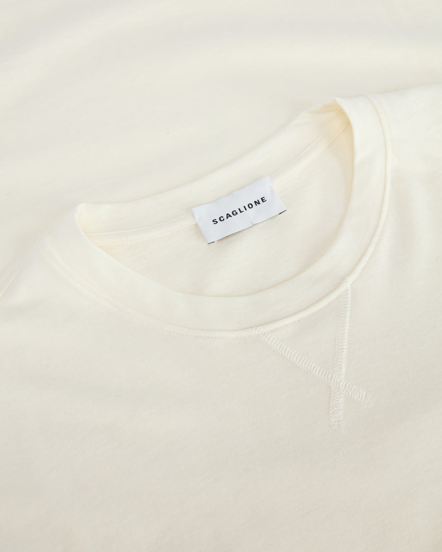 Scaglione T-SHIRT BASIC ML CASH-COTT MILK Sconto