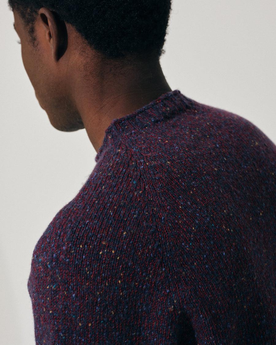 Scaglione ROUND NECK RAGLAN TWEEDMOULINE' NAVY Saldi Di Fabbrica