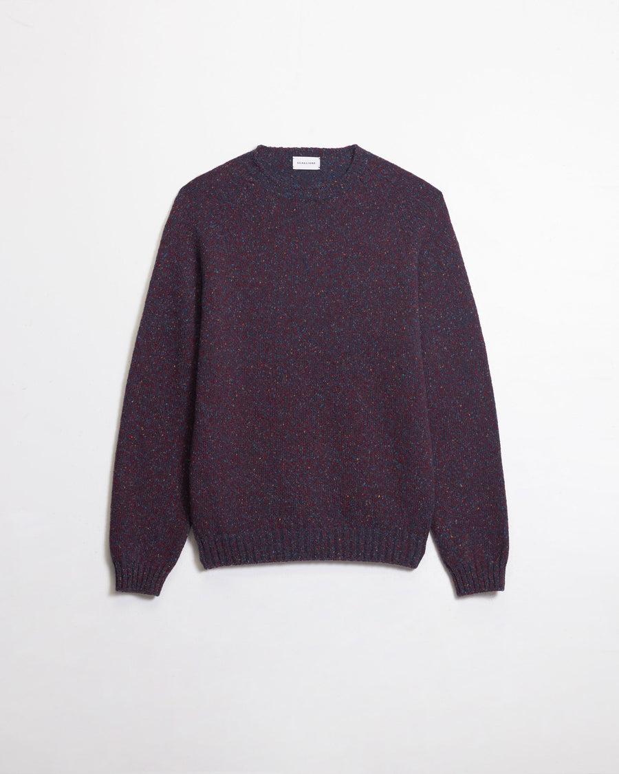 Scaglione ROUND NECK RAGLAN TWEEDMOULINE' NAVY Saldi Di Fabbrica