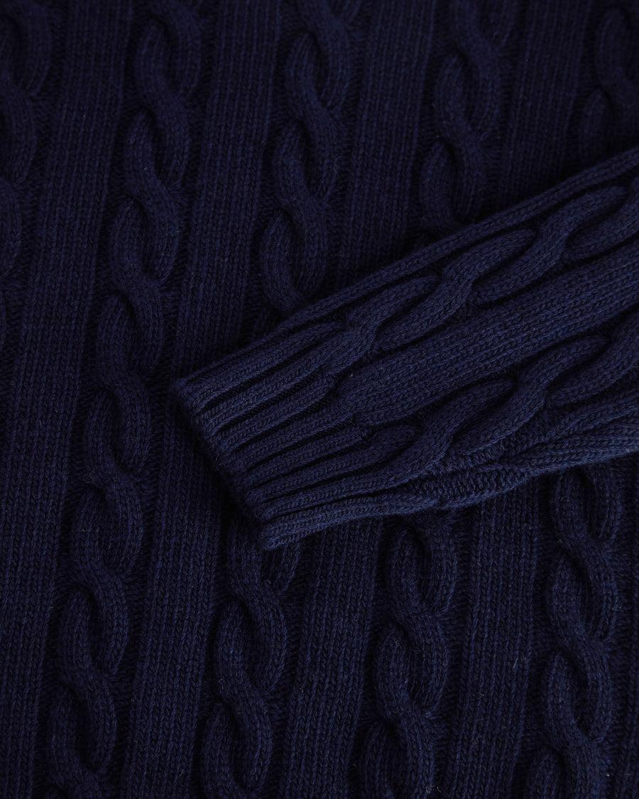 Scaglione TURTLE NECK CABLES MIX CASH NAVY Fino Al -60%