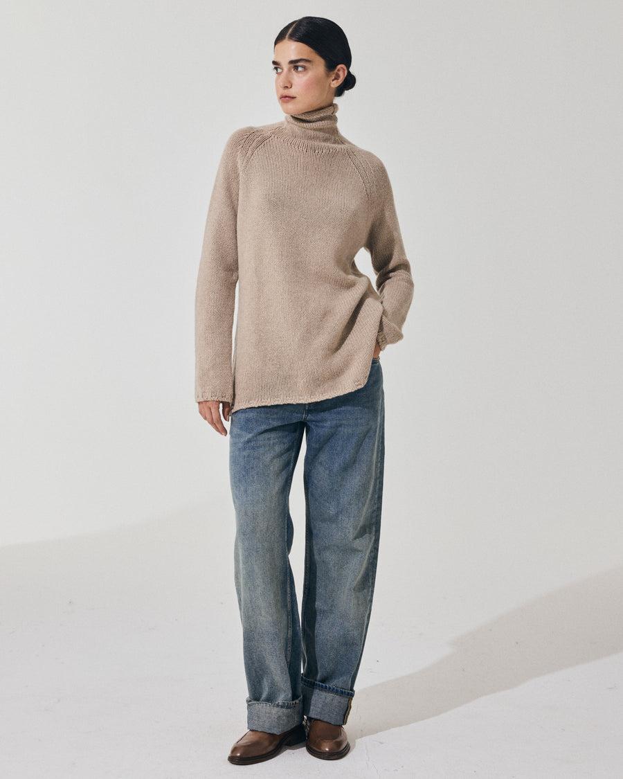 Scaglione MOCK NECK RAGLAN SUPERSOFT SAND Promozione