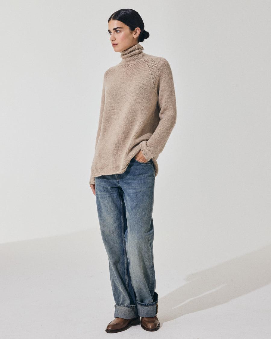Scaglione MOCK NECK RAGLAN SUPERSOFT SAND Promozione