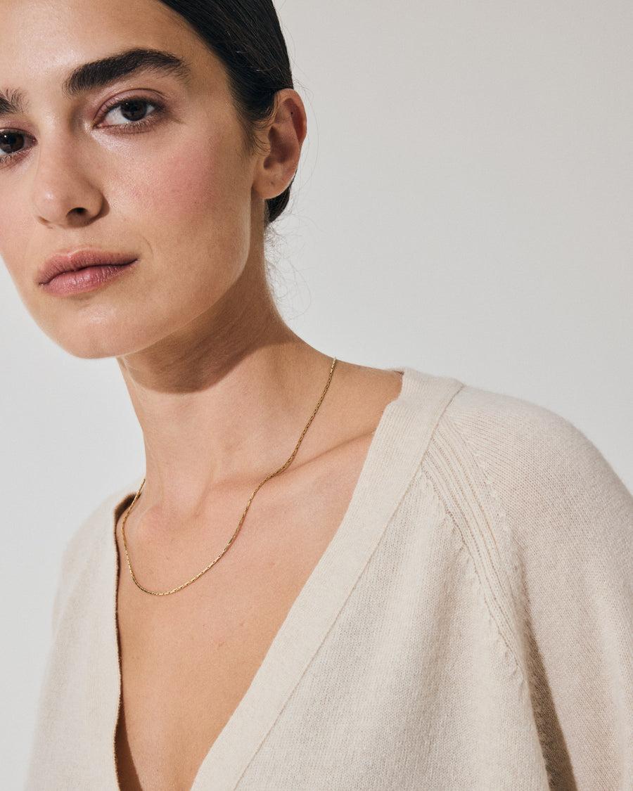 Scaglione CARDIGAN RAGLAN RIBBED SIDES MILK Convenienza