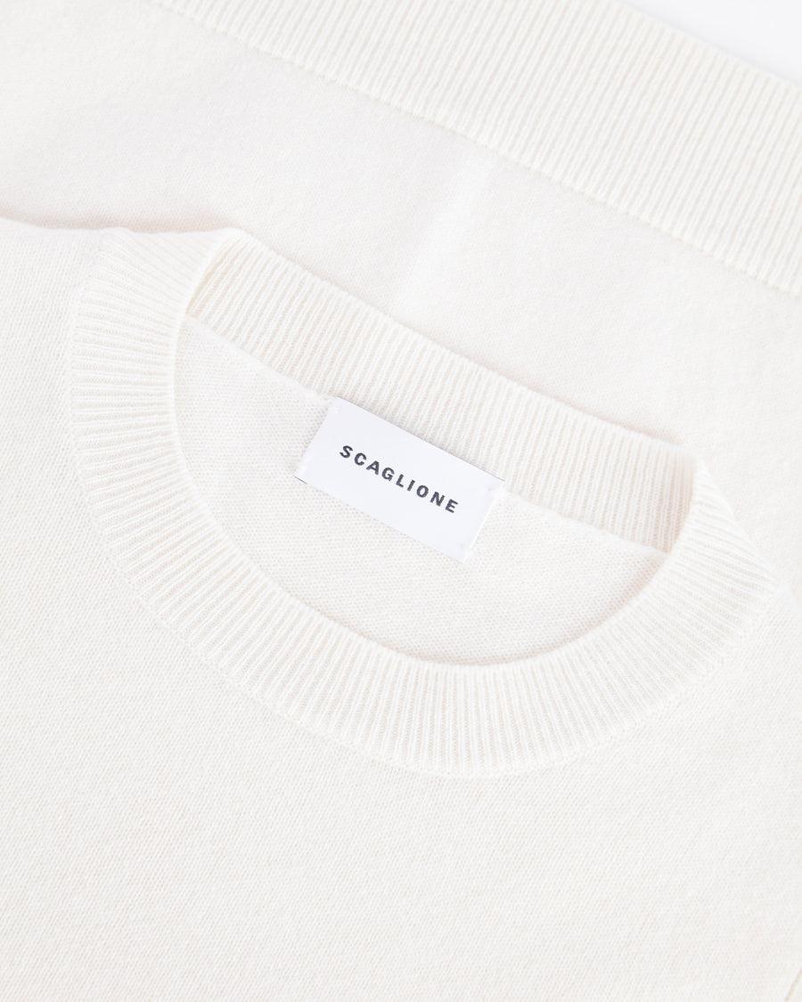 Scaglione ROUND NECK RIBBED SIDES MILK Offerta