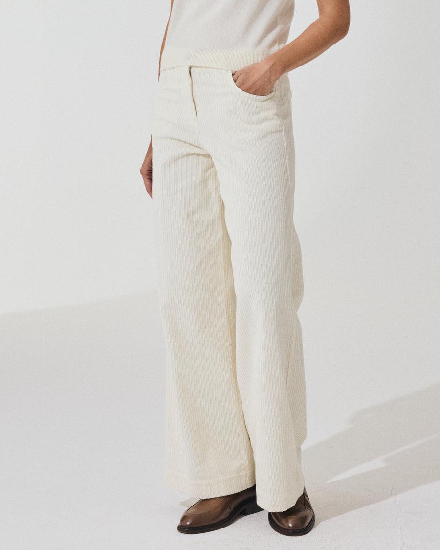 Scaglione PANT 5 TASCHE FLARE VELVET LATTE Online